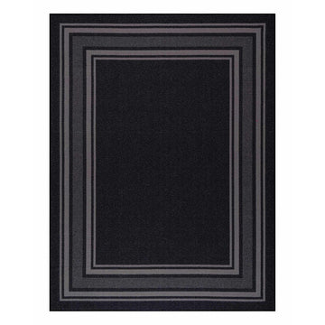 Carmel Black Bordered Non-Slip Indoor Area Rug-2x3
