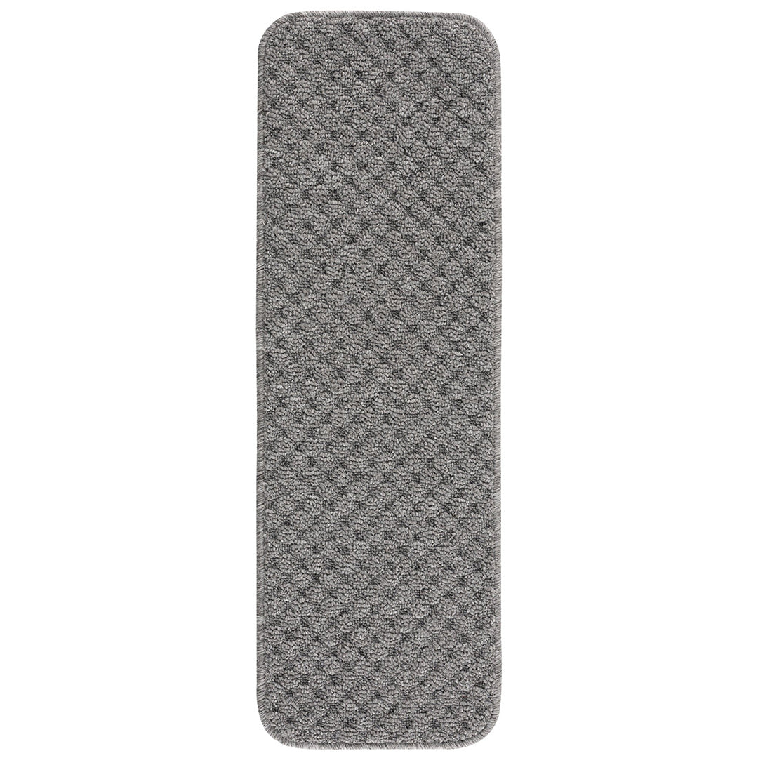 Waffle Gray Solid Non-Slip Stair Treads Rug