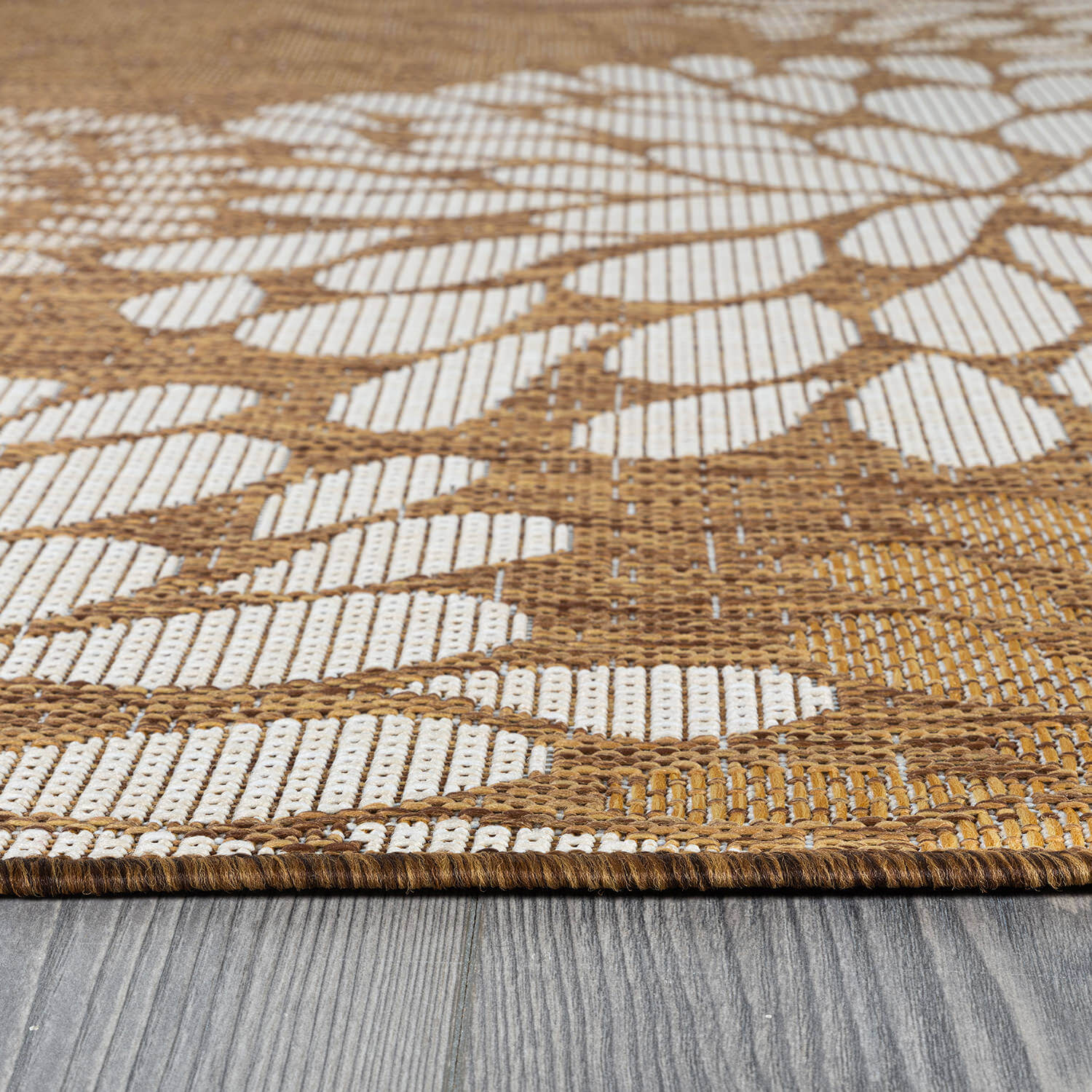 California Wooden Floral Indoor Outdoor Rug