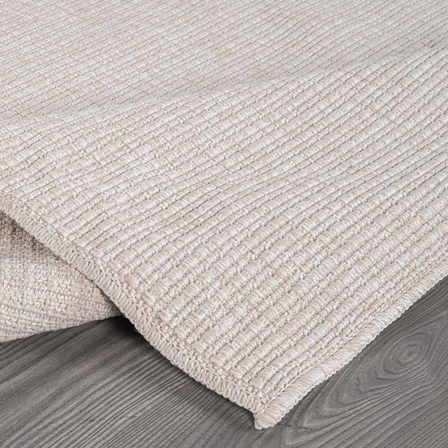 Easy Jute Off-White Solid Indoor Outdoor Rug