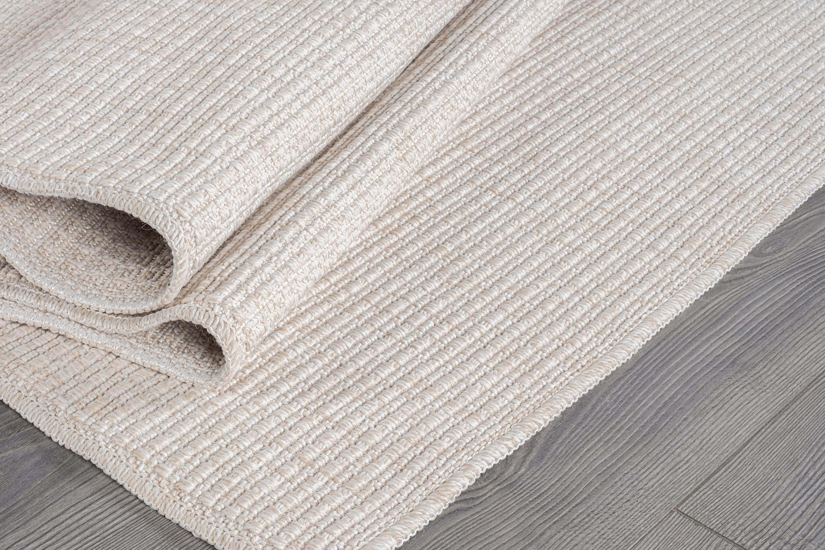 Easy Jute Off-White Solid Indoor Outdoor Rug