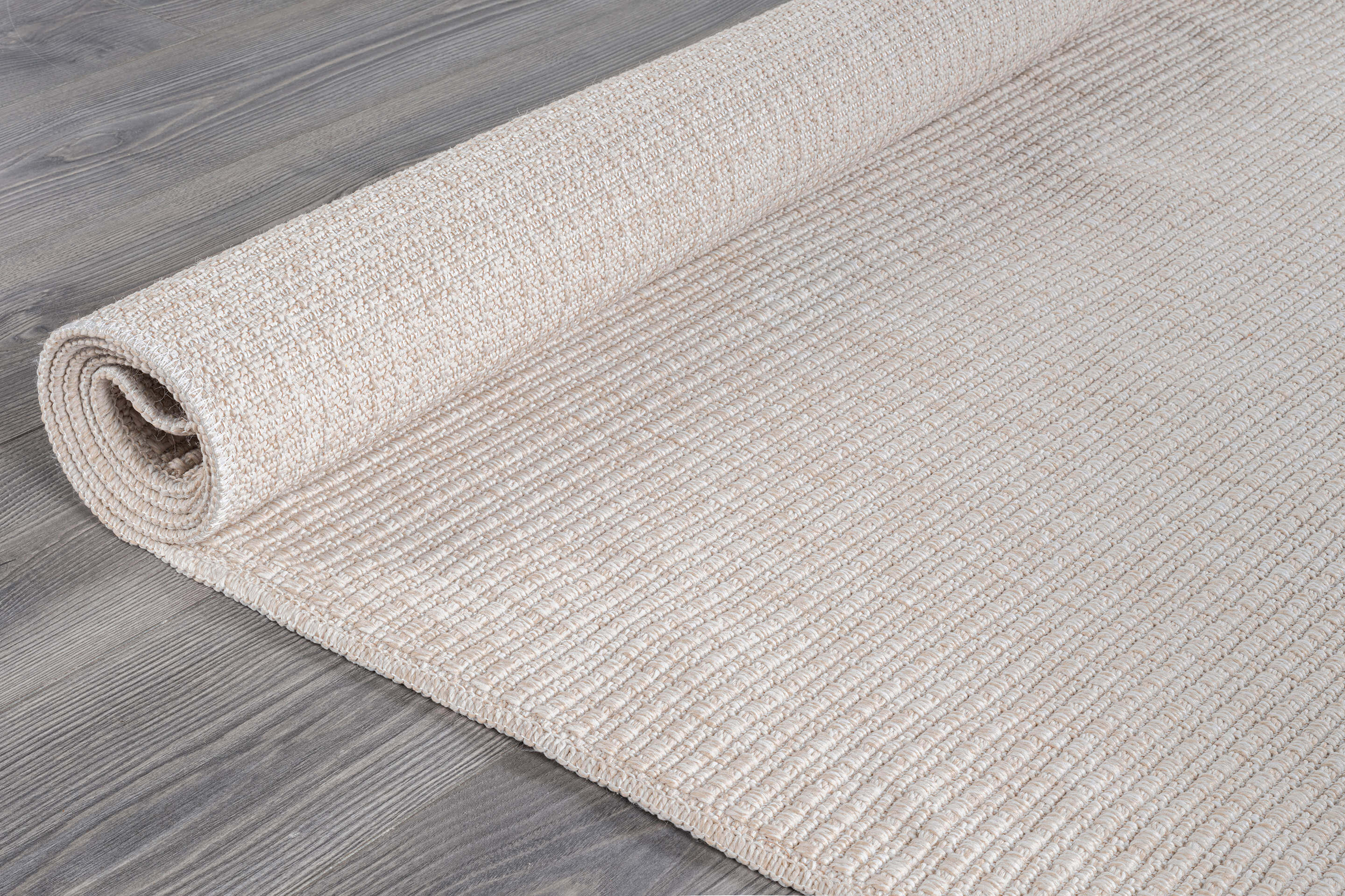 Easy Jute Off-White Solid Indoor Outdoor Rug