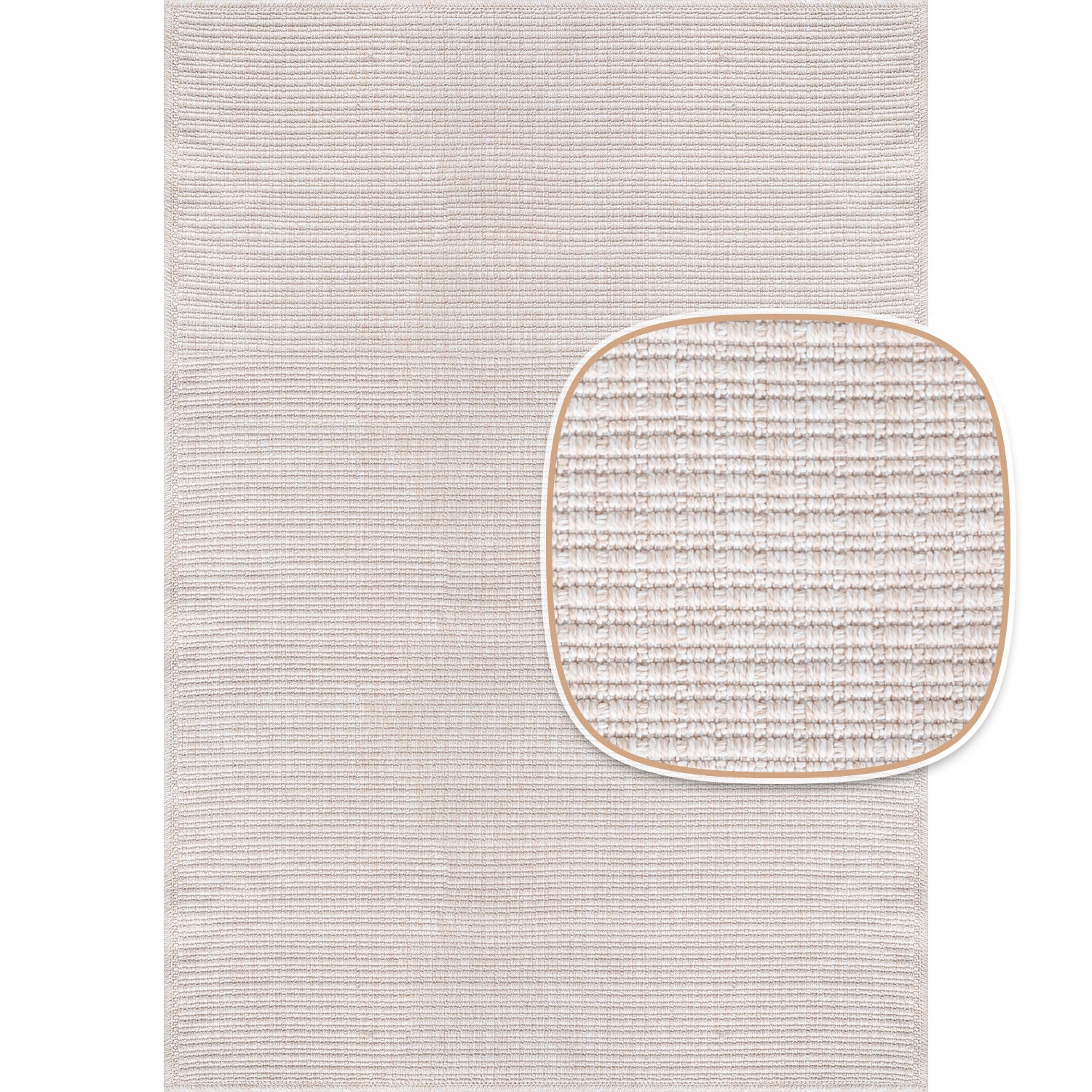 Easy Jute Off-White Solid Indoor Outdoor Rug