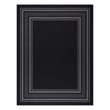 Carmel Black Bordered Non-Slip Indoor Area Rug-2x7