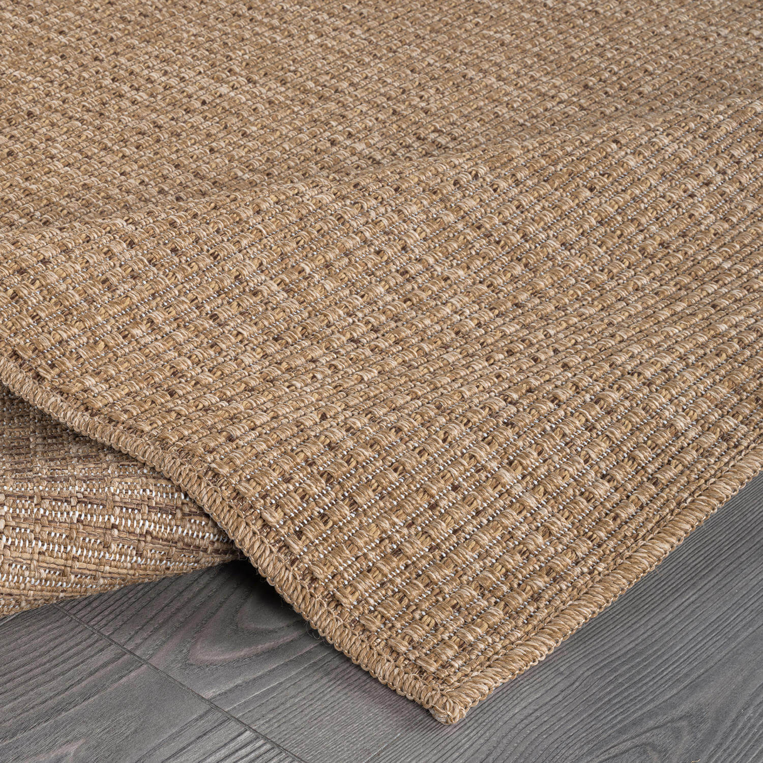 Easy Jute Natural Solid Indoor Outdoor Rug