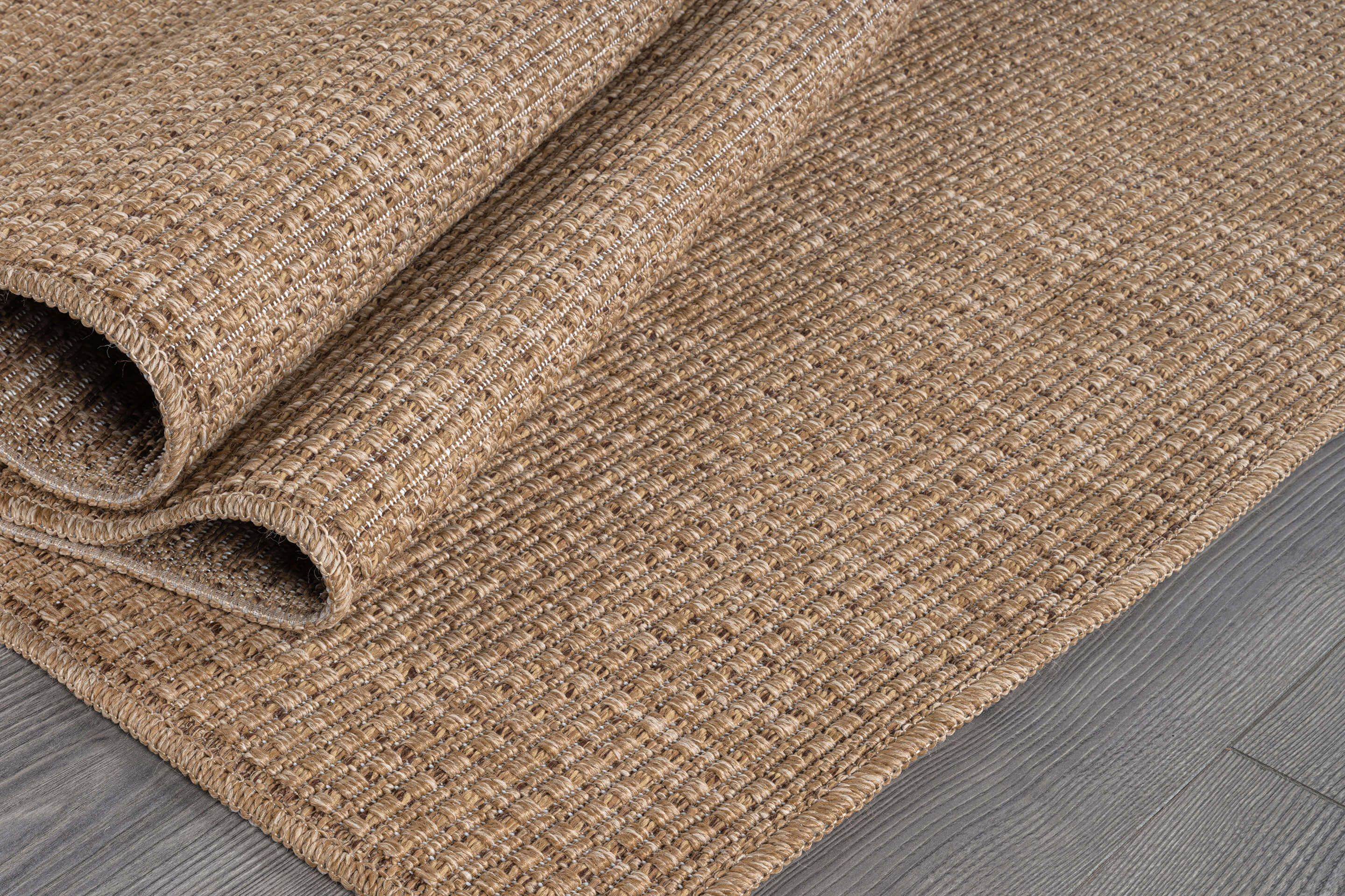 Easy Jute Natural Solid Indoor Outdoor Rug