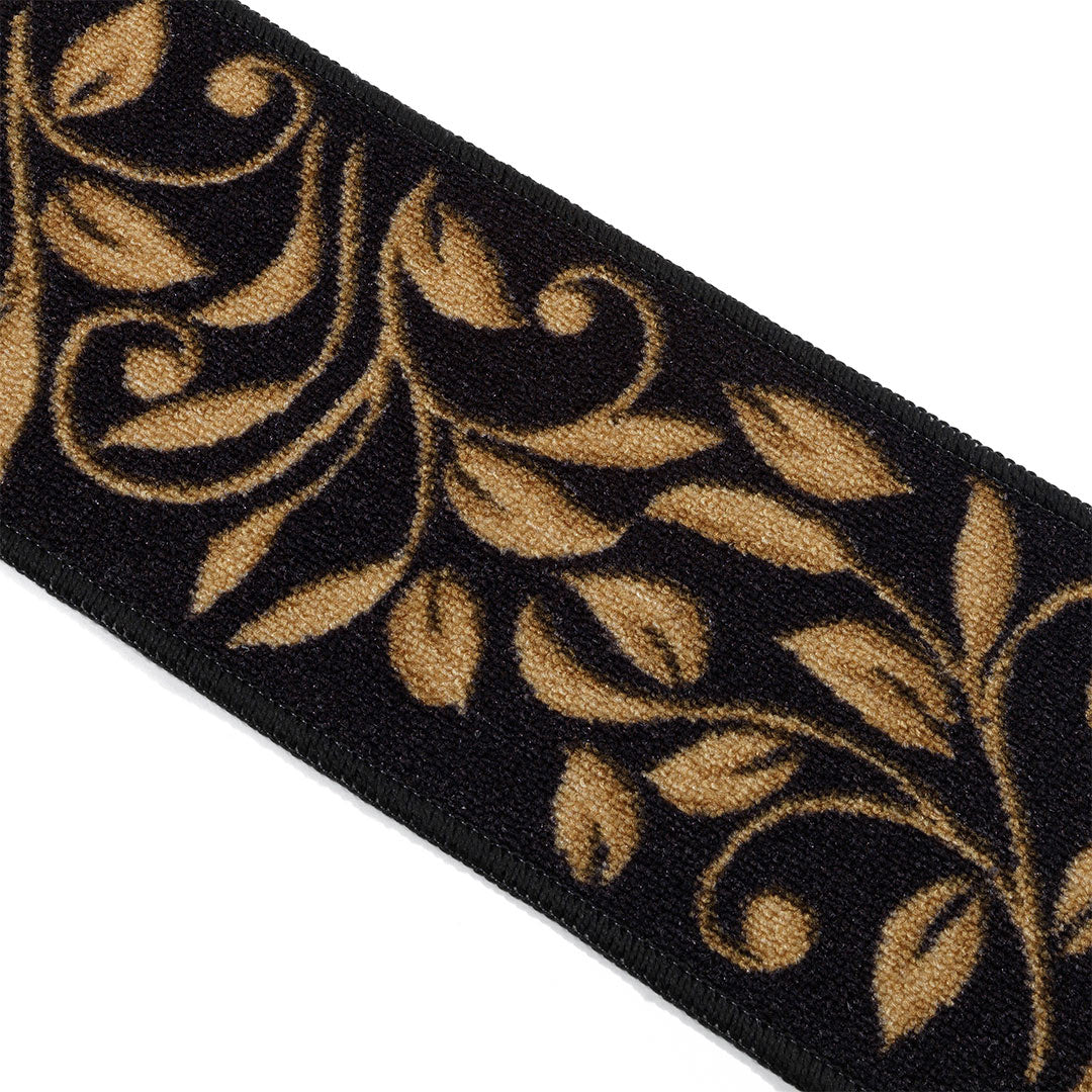 Non-Slip black Indoor Stair Treads Floral set of 8 set of 15
