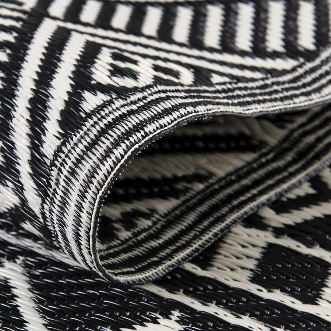 Waterproof Black Plastic Outdoor Rug 8x10 10x13