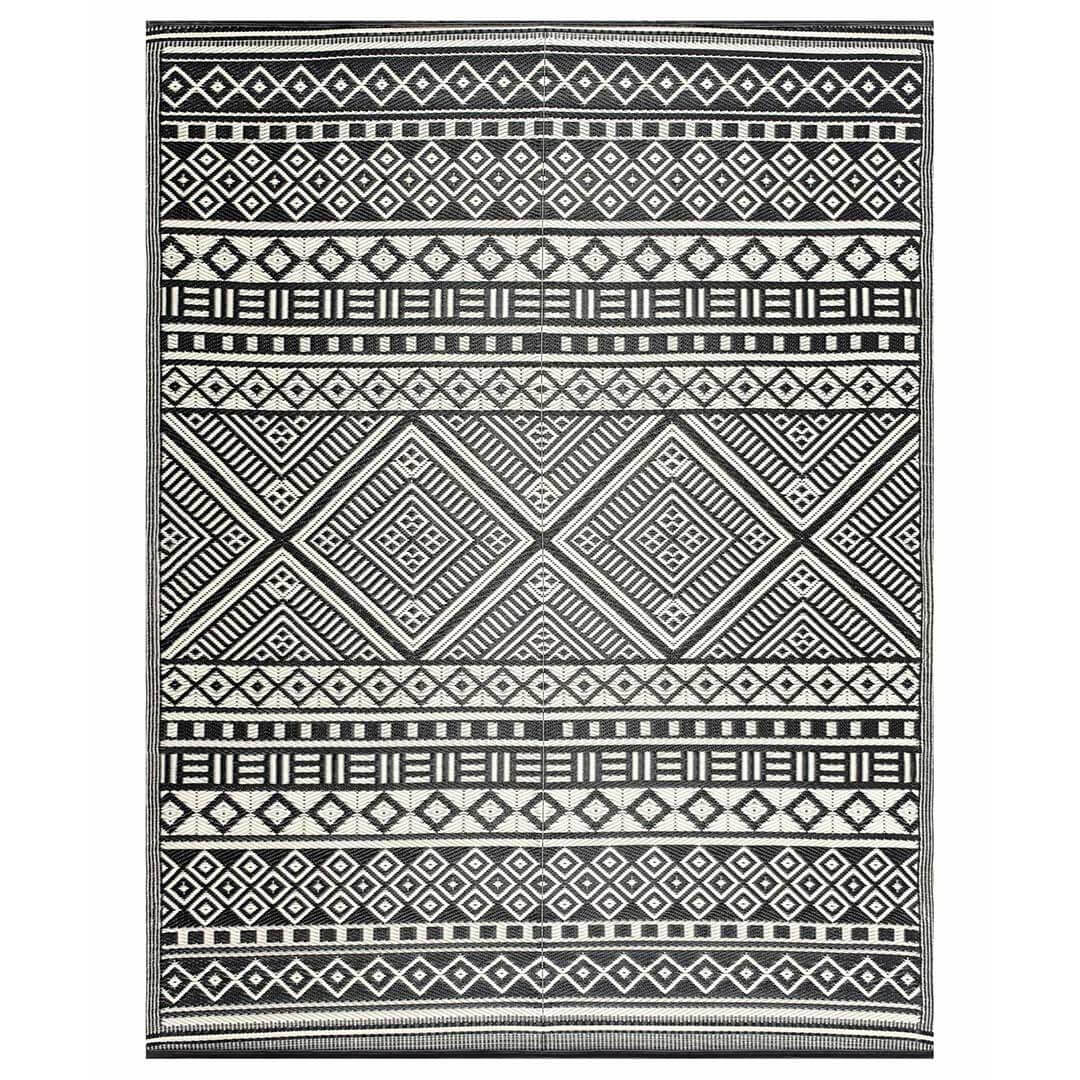 Waterproof Black Plastic Outdoor Rug 8x10 10x13