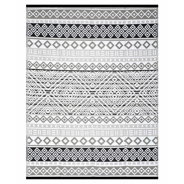 Veranda Gray Boho Waterproof Plastic Outdoor Area Rug-5x7