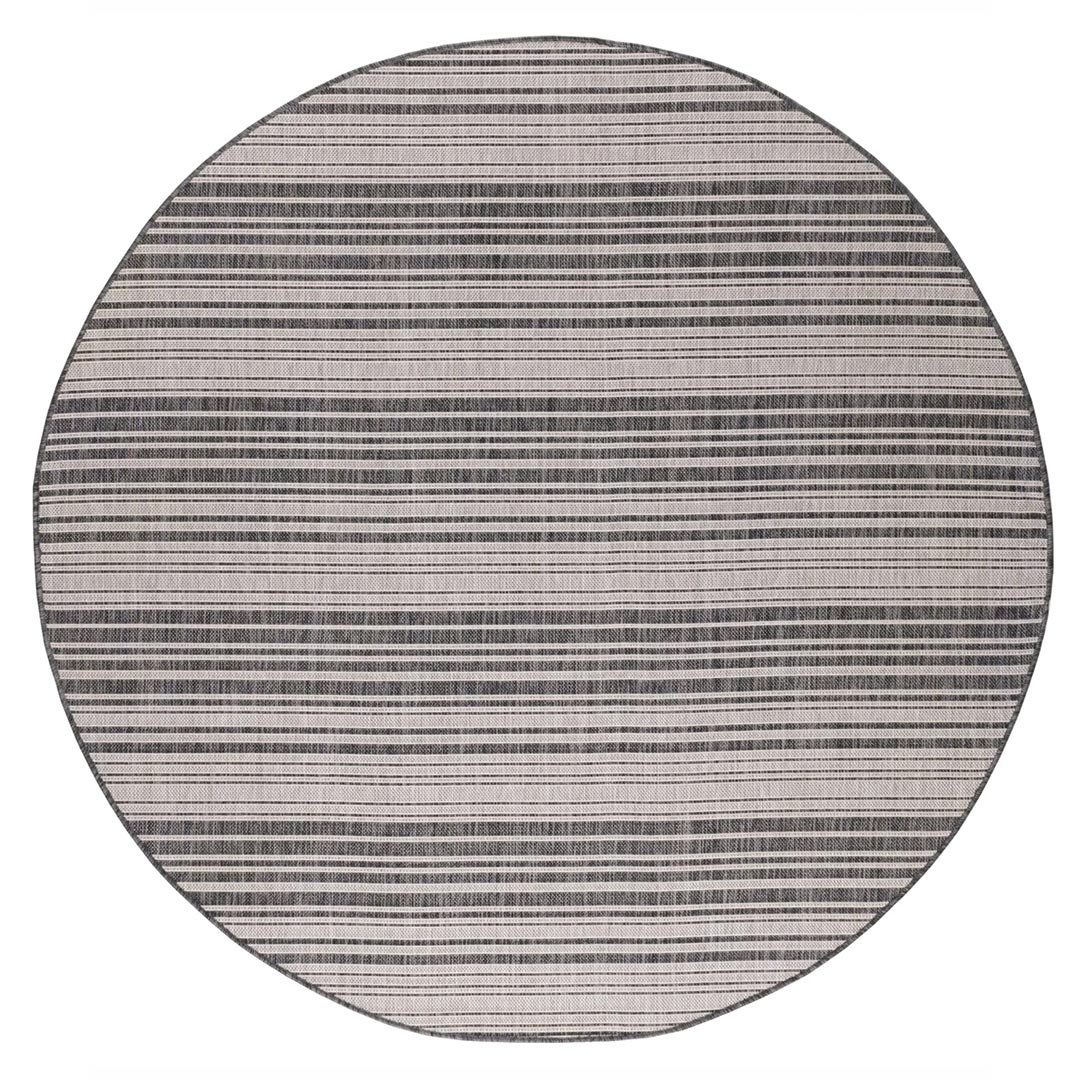 waikiki dark gray striped outdoor area rug