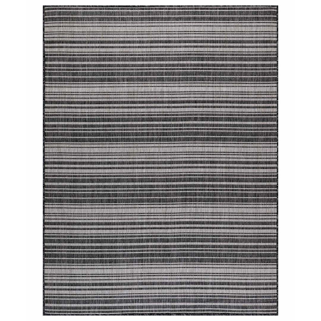 waikiki dark gray striped outdoor area rug