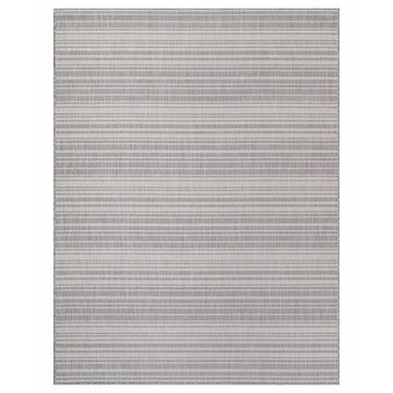 Waikiki Gray Striped Outdoor Area Rug-7-Round