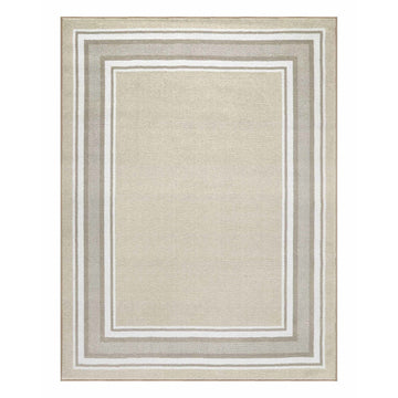 Carmel Beige Bordered Non-Slip Indoor Area Rug-2x5