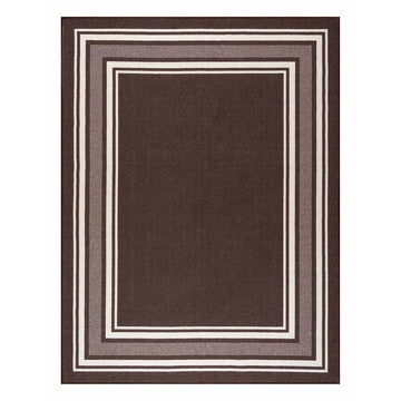 Carmel Brown Bordered Non-Slip Indoor Area Rug-3x5