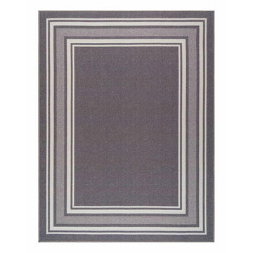 Carmel Gray Bordered Non-Slip Indoor Area Rug-2x3