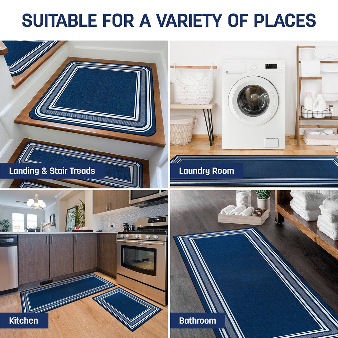 5x7 Modern Navy Area Rugs for Living Room, Bedroom Rug, Dining Room Rug, Indoor Entry or Entryway Rug, Kitchen Rug