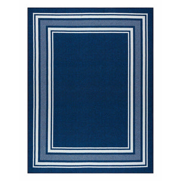 Carmel Navy Bordered Non-Slip Indoor Area Rug-8x10