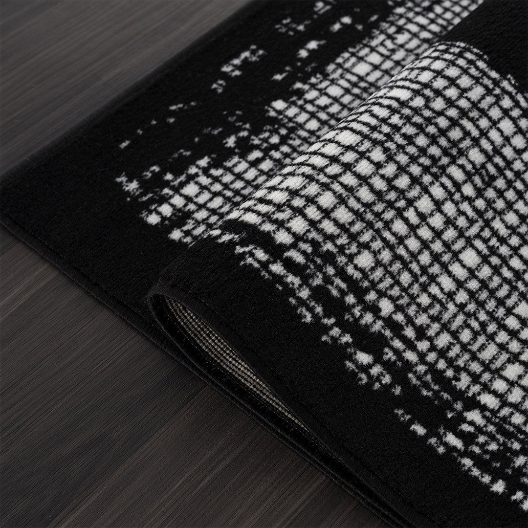 Black Indoor Area Rug Bordered 8x10