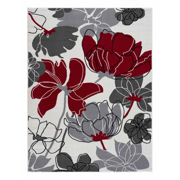 Laguna Burgundy Floral Indoor Area Rug-2x3