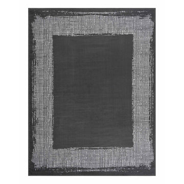 Laguna Dark Gray Bordered Indoor Area Rug-2x3