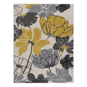 Laguna Yellow Floral Indoor Area Rug-3x5