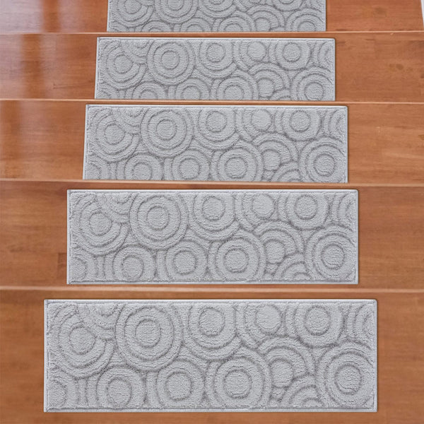 Non-Slip Dark Gray Stair Treads Circles set of 7 set of 13