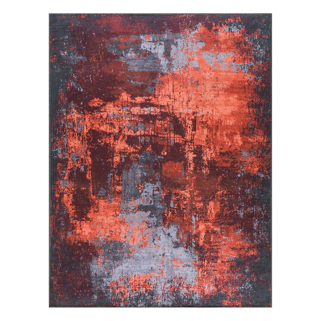 Machine Washable Multicolor Area Rug Abstract 8x10 9x12