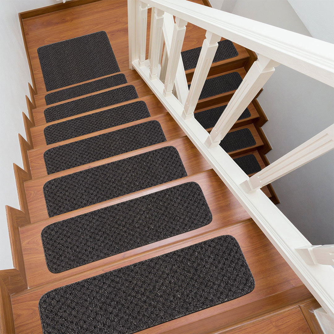 Non-Slip Dark Gray Indoor Stair Treads Solid set of 8 set of 15 32x32