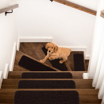 Diego Brown Solid Non-Slip Stair Treads Rug-Setof15