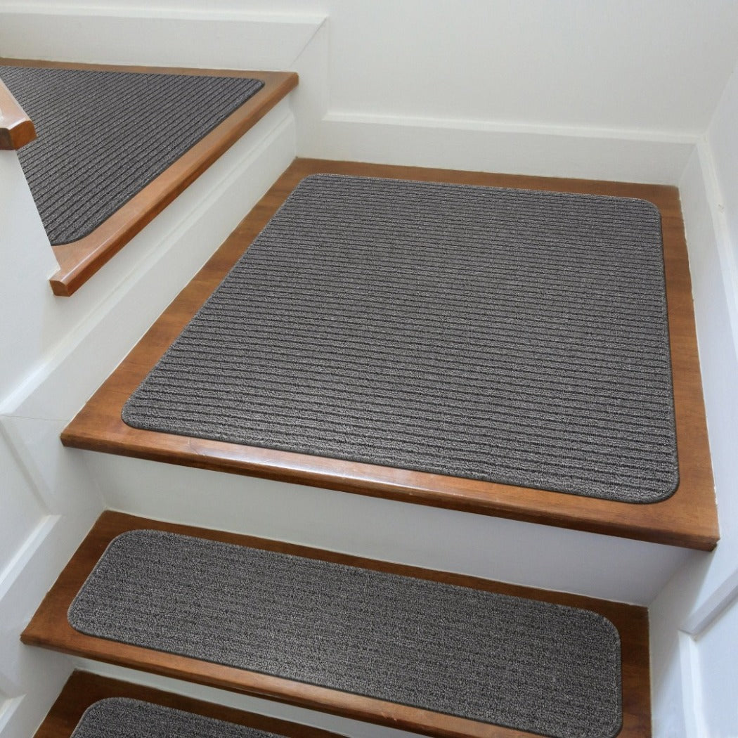 Non-Slip Gray Indoor Stair Treads Solid set of 8 set of 15 32x32