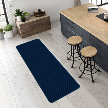 Diego Blue Solid Non-Slip Runner Rug-2x5