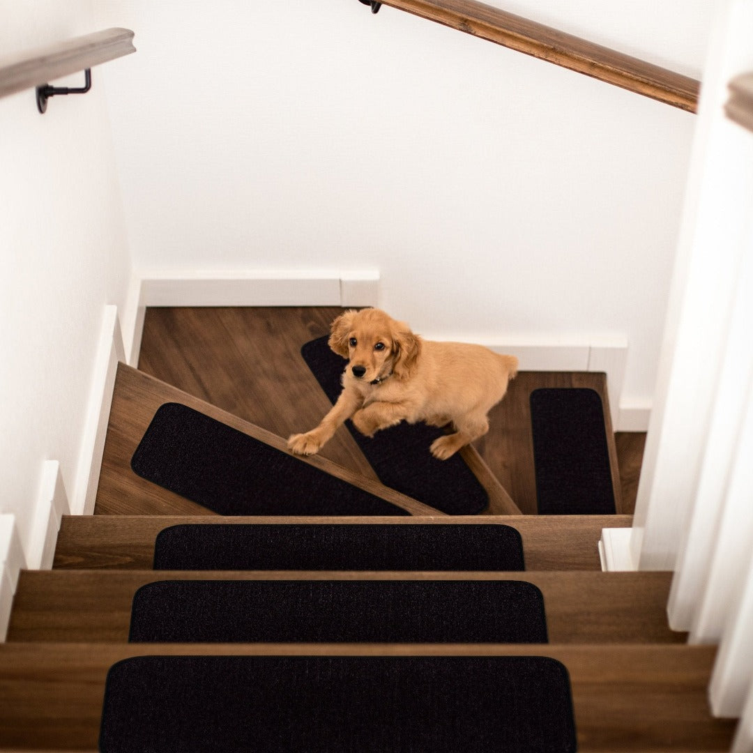 Non-Slip Black Indoor Stair Treads Solid set of 8 set of 15