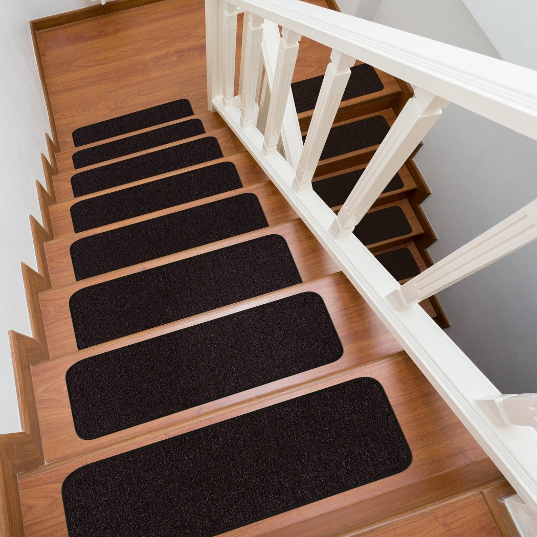 Non-Slip Black Indoor Stair Treads Solid set of 8 set of 15