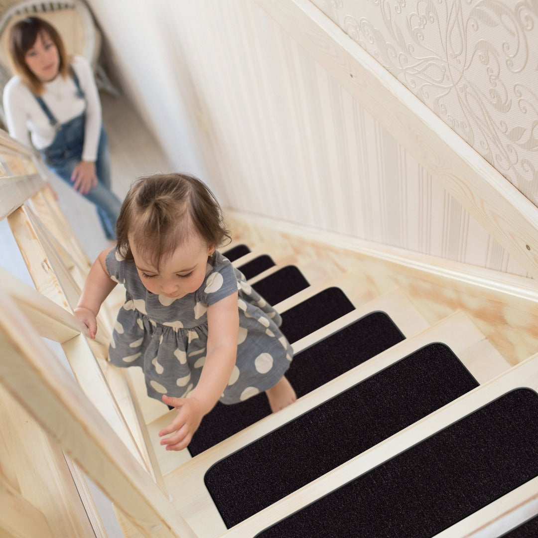 Non-Slip Black Indoor Stair Treads Solid set of 8 set of 15