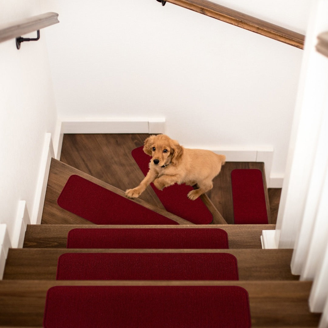 Rania Red Solid stair treads